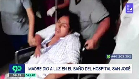 <br>Mujer da a luz en el baño de un hospital San José. (Captura: Latina)