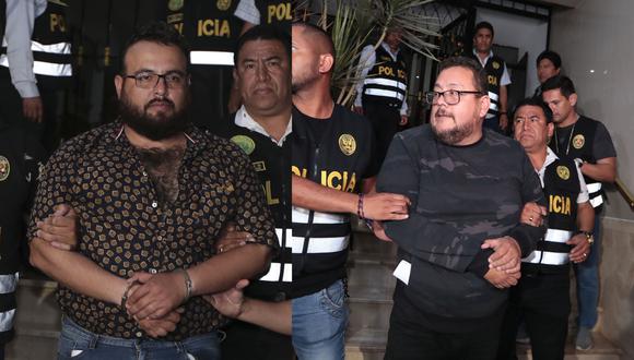 Los hermanos Frank y Jorge Chávez Sotelo siendo detenidos en Lima. (Foto: Hugo Pérez)