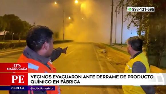 Vecinos evacuaron ante derrame de producto químico en Chaclacayo. (Foto: América Noticias)