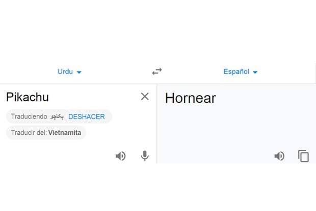 Esto es lo que dice Google Translate de 'Pikachu'.