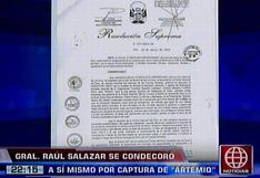 General Raúl Salazar se condecoró a sí mismo por captura de camarada Artemio