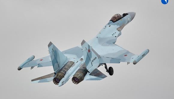 Un avión de combate Sukhoi Su-35S. (Foto de Handout / Corporación de defensa rusa Rostec / AFP)