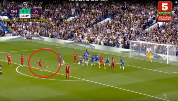 Liverpool vs. Chelsea: Alexander-Arnold y el golazo de tiro libre para el 1-0 en Stamford Bridge | Foto: Captura