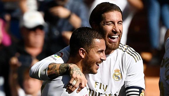 Eden Hazard anotó su primer gol con el Real Madrid en LaLiga Santander. (AFP)