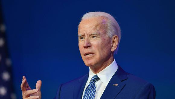 El presidente electo de Estados Unidos, Joe Biden, pronuncia un discurso en The Queen en Wilmington, Delaware, el 9 de noviembre de 2020. (Foto de Angela Weiss / AFP).