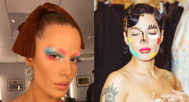 La cantante estadounidense ha sorprendido con inspiradores makeup look de estilo 'arty' en sus últimas presentaciones. ¿Lo mejor de todo? Ella misma los configura. (Fotos: Instagram/ @halsey)