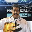 El presidente de Venezuela, Nicolás Maduro, habla en la sede del Consejo Nacional Electoral (CNE) durante la formalización de su candidatura ante la autoridad electoral venezolana en Caracas el 25 de marzo de 2024. (Foto de Federico Parra / AFP)