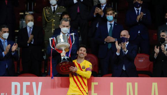 Messi también se convirtió en el máximo anotador de las finales de la Copa del Rey. (Foto: AFP)