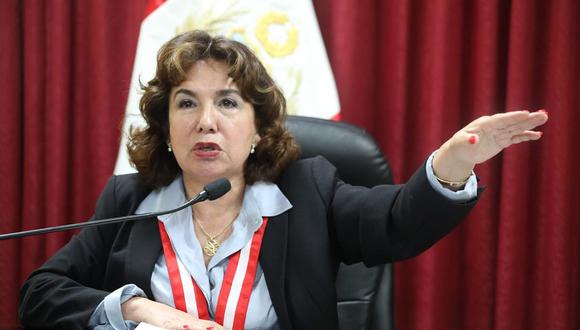 La presidenta del Poder Judicial, Elvia Barrios, brindó un pronunciamiento tras el golpe de Estado anunciado por Pedro Castillo. | Foto: El Comercio / Archivo