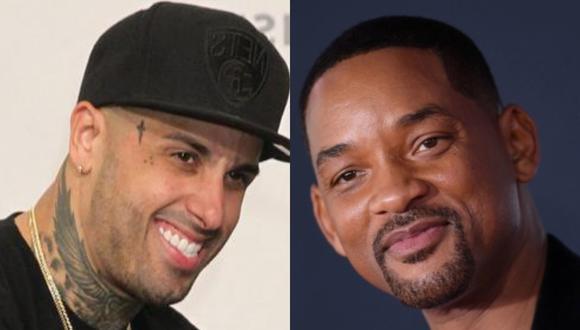 Nicky Jam y Will Smith juntos en nuevo proyecto cinematográfico. (Foto: AFP).