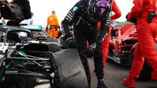 GP de Gran Bretaña: así quedó el neumático pinchado de Lewis Hamilton | FOTOS Y VIDEO