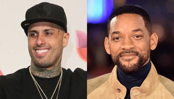 Nicky Jam y Will Smith juntos en nuevo proyecto cinematográfico. (Foto: AFP).