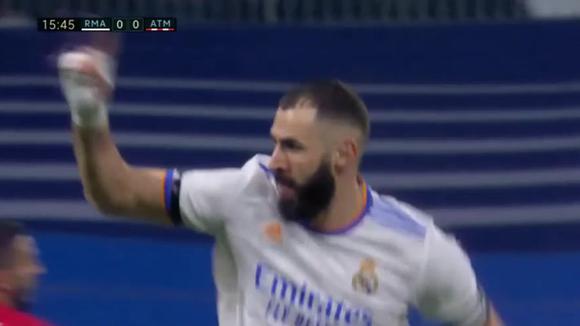 Karim Benzema convirtió el gol del 1-0 entre Real Madrid y Atlético. (Video: ESPN)