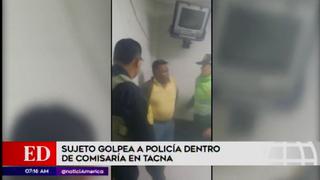 Tacna: sujeto en estado de ebriedad pateó a policía dentro de comisaría