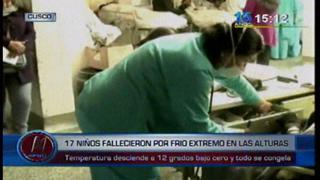 Diecisiete menores fallecieron por frío extremo en Cusco