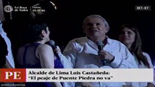 Luis Castañeda sobre el peaje de Puente Piedra: "No va"