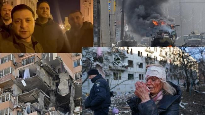 Some of the photos that have traveled the planet of the Russian-Ukrainian conflict.  (Photos: EFE / AFP).