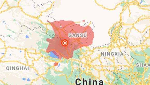 El epicentro fue la provincia occidental de Qinghai, China. (Foto: Google Maps).