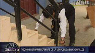 Chorrillos: vecinos retiraron escaleras instaladas en veredas