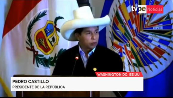 Pedro Castillo dio un discurso ante el Consejo Permanente de la OEA. (Foto: captura de video)