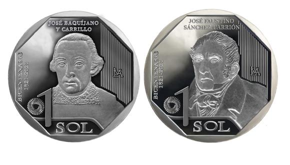 La emisión de estas monedas, la quinta y sexta de la serie, se realiza en el marco de la conmemoración del Bicentenario de la Independencia del Perú, señaló el BCR. (Difusión)