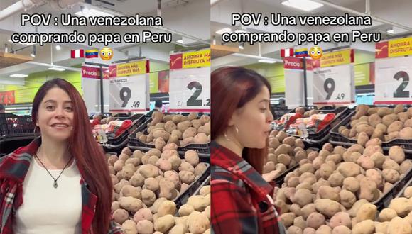 TikTok Viral: cómo reaccionó una extranjera tras encontrar una gran variedad de papas en supermercado peruano | Composición: @daliyogui6 / TikTok