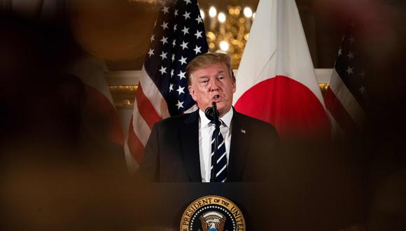 El presidente de los Estados Unidos, Donald Trump, habla durante una reunión con líderes empresariales en Tokio el 25 de mayo de 2019. Foto: AFP