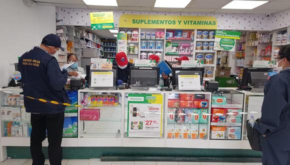Las autoridades exhortaron a los propietarios de las boticas y farmacias a abstenerse de incurrir delitos de especulación. (Foto: Ministerio Público)