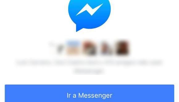 Facebook te pide descargar la aplicación de FB Messenger. (Foto: facebook)
