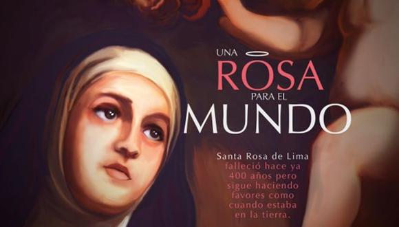 Afiche oficial del documental "Una rosa para el mundo", sobre Santa Rosa de Lima, que será estrenado el 1 de noviembre. el adelanto está en Facebook. (Difusión)