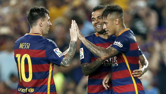Messi, Alves y Neymar jugaron juntos entre el 2013 y 2016: (Foto: EFE)