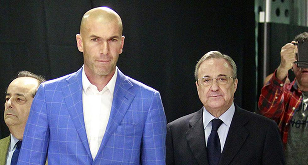 Zinedine Zidane junto a Florentino Pérez (Foto: EFE)
