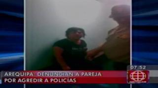 Arequipa: pareja fue denunciada por agredir a policías [VIDEO]