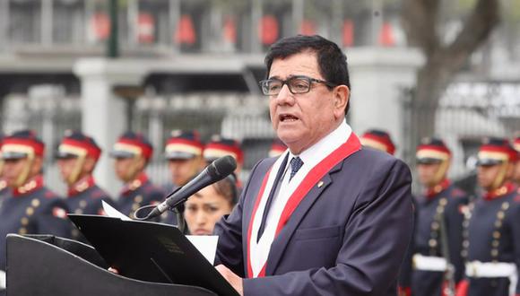 El presidente del Congreso, José Williams, brindó un discurso durante su participación en la ceremonia por el Día del Ejército Peruano | Foto: Congreso de la República