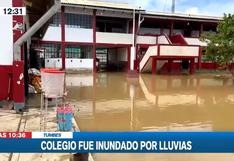 Tumbes: lluvias inundan colegio Víctor Raúl Haya de La Torre | VIDEO