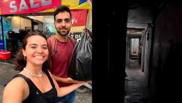 TikTok: Una pareja española descubre en Vietnam el baño más terrorífico que han visto | Composición: @viajeroslowcosteros / Instagram / TikTok