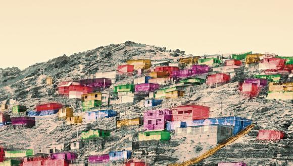 Parte de la serie “Cerros de Lima”, del fotógrafo Morfi Jiménez. Se presenta en la galería de Carlos Caamaño en Barranco.