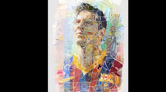 Lionel Messi en collages hechos de fragmentos de cerámica - 15