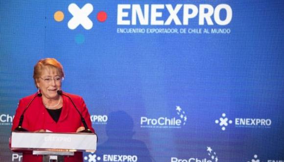 La Presidenta de Chile, Michelle Bachelet, inaugurando el evento Enexpro 2017 (Foto referencial: Difusión)