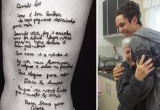 Facebook: joven conmueve las redes al tatuarse carta de su abuela con Alzheimer