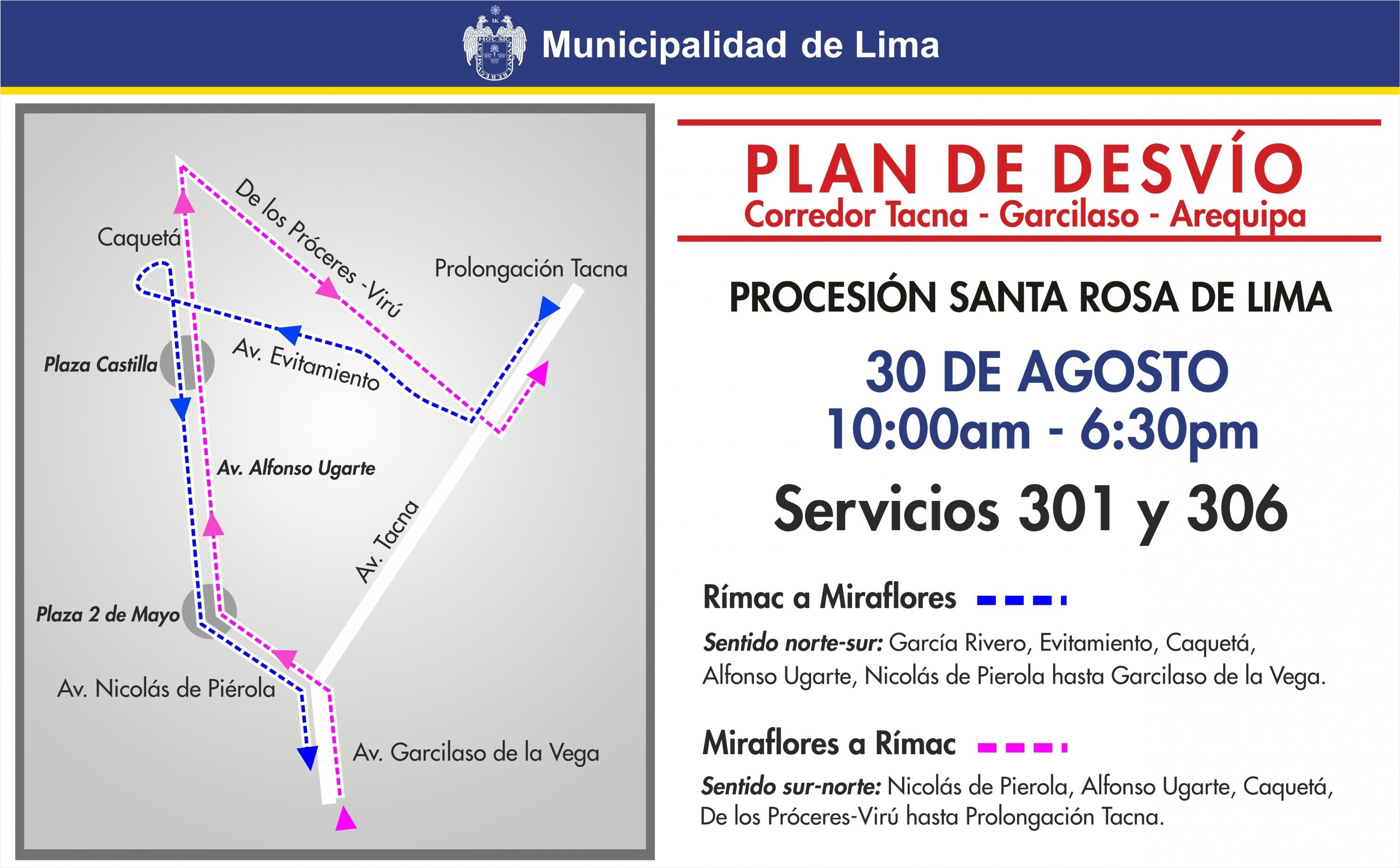 Metropolitano y corredor azul serán desviados este domingo - 2