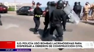 Moquegua: PNP usó bombas lacrimógenas para dispersar a obreros de construcción civil 