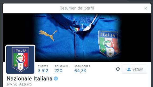 La cuenta de Italia promueve el hashtag #vivoazzurro.