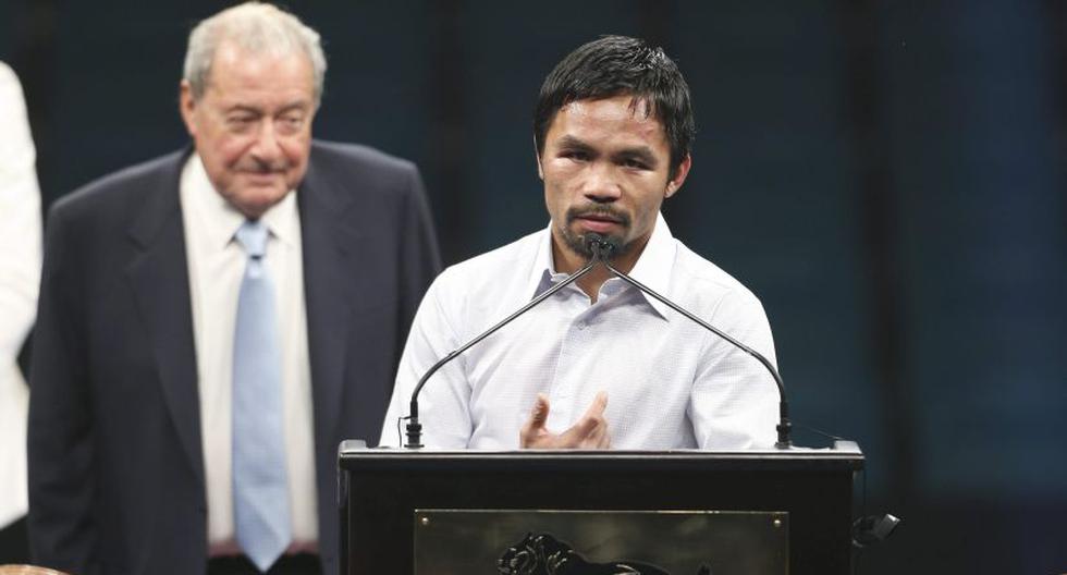 Manny Pacquiao declaró para la prensa tras la pelea (Foto: EFE)
