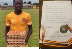 El noble gesto de un niño español con futbolista africano que fue premiado con jabas de huevos