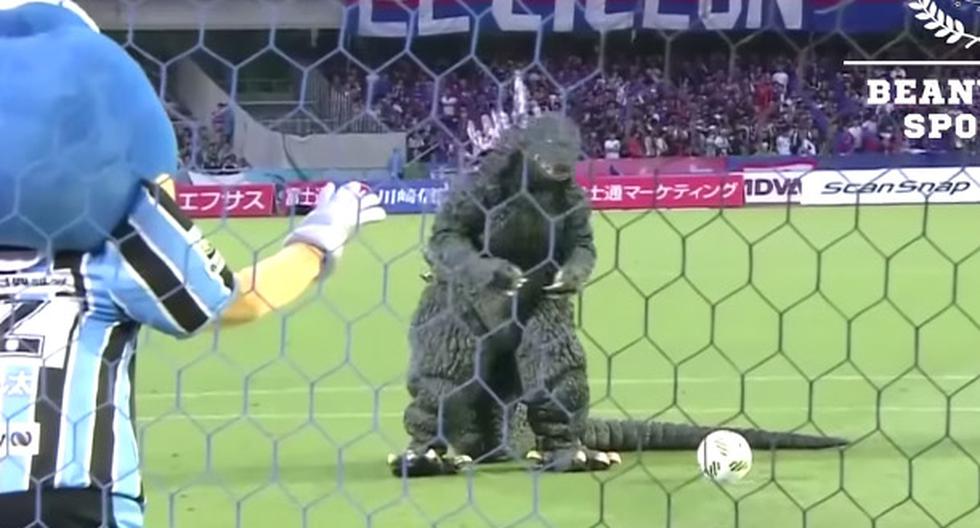Godzilla hizo de las suyas en la Liga de Japón. (Foto: Captura)