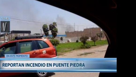 De acuerdo a los Bomberos la emergencia se reportó a las 1:14 p.m en Puente Piedra. (Captura: Canal N)