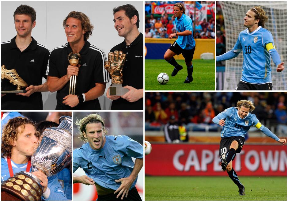 112 partidos, 36 goles, tres mundiales jugados y una Copa América ganada; uno de los grandes ídolos de la selección uruguaya | Fotos: AFP/AP/REUTERS/EFE