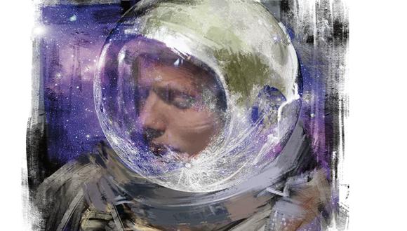 “Después del viaje a la Luna, Armstrong se retiró de la aviación espacial, se dedicó a la enseñanza, y llevó una vida en el campo, solo interrumpido por un viaje al Polo Norte y a Escocia, la tierra de sus antepasados”. (Ilustración: Giovanni Tazza).