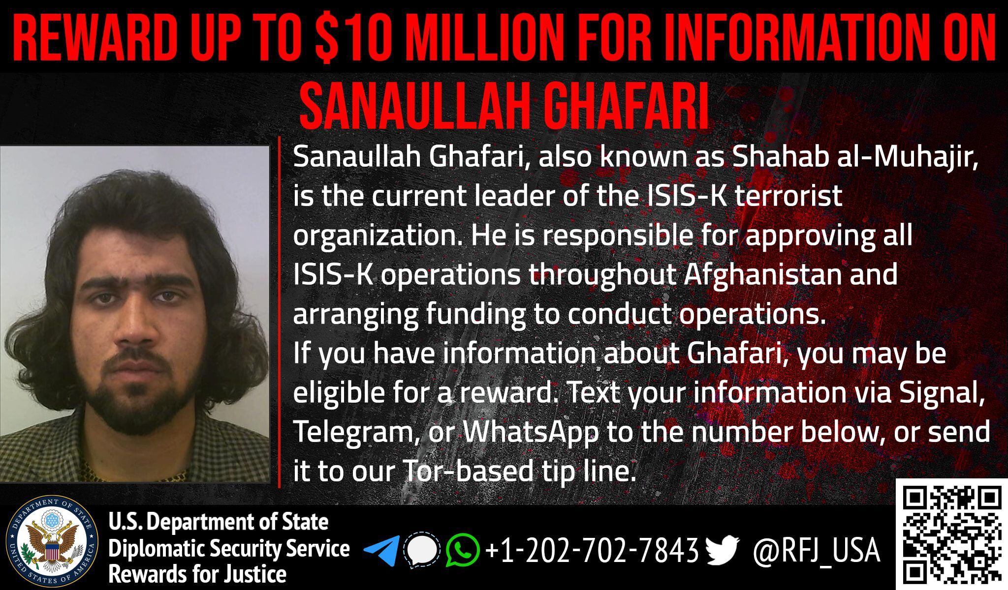 Shahab al Muhajir, leader of ISIS-K.  (United States Department of Justice).